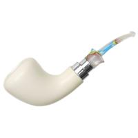 IMP Meerschaum Smooth Bent Dublin with Silver (with Case and Churchwarden Stem)