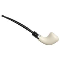 IMP Meerschaum Smooth Bent Dublin with Silver (with Case and Churchwarden Stem)