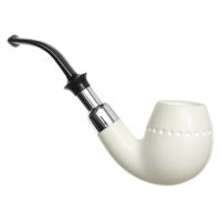 IMP Meerschaum Spot Carved Bent Billiard with Silver (with Case)