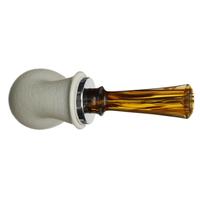 IMP Meerschaum Rusticated Reverse Calabash Bent Apple with Silver (with Pocket Case)