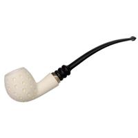 IMP Meerschaum Lattice Bent Apple with Silver (with Case and Churchwarden Stem)