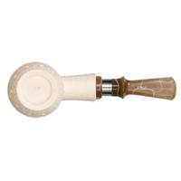 IMP Meerschaum Lattice Bent Apple with Silver (with Case and Churchwarden Stem)