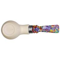 IMP Meerschaum Smooth Bent Billiard with Silver (with Case and Churchwarden Stem)