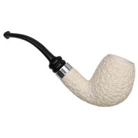 IMP Meerschaum Rusticated Bent Billiard with Silver (with Case)