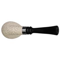 IMP Meerschaum Rusticated Bent Billiard with Silver (with Case)