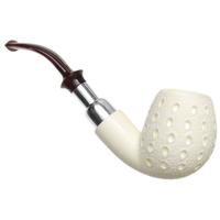 IMP Meerschaum Carved Bent Billiard with Silver (with Case)