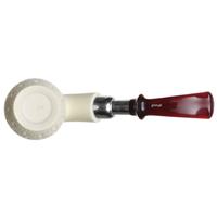 IMP Meerschaum Carved Bent Billiard with Silver (with Case)