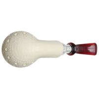 IMP Meerschaum Carved Bent Billiard with Silver (with Case)