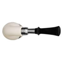 IMP Meerschaum Partially Rusticated Bent Billiard with Silver (with Case)