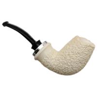 IMP Meerschaum Rusticated Reverse Calabash Bent Egg with Silver (with Case)