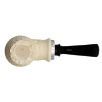 IMP Meerschaum Rusticated Reverse Calabash Bent Egg with Silver (with Case)