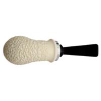 IMP Meerschaum Rusticated Reverse Calabash Bent Egg with Silver (with Case)