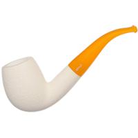 IMP Meerschaum Rusticated Bent Billiard (with Case)