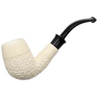 IMP Meerschaum Partially Rusticated Bent Billiard (with Case)