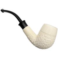 IMP Meerschaum Partially Rusticated Bent Billiard (with Case)