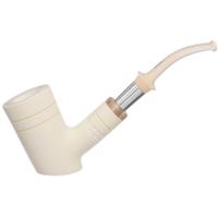 IMP Meerschaum Partially Rusticated Poker with Silver (with Case)