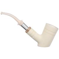 IMP Meerschaum Partially Rusticated Poker with Silver (with Case)