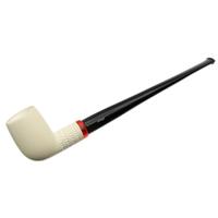 IMP Meerschaum Spot Carved Billiard with Silver (with Case and Churchwarden Stem)