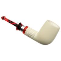 IMP Meerschaum Spot Carved Billiard with Silver (with Case and Churchwarden Stem)