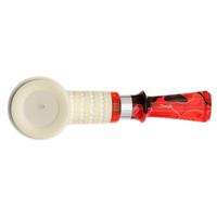 IMP Meerschaum Spot Carved Billiard with Silver (with Case and Churchwarden Stem)
