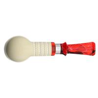 IMP Meerschaum Spot Carved Billiard with Silver (with Case and Churchwarden Stem)