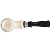 IMP Meerschaum Spot Carved Bent Apple with Silver (with Case and Churchwarden Stem)