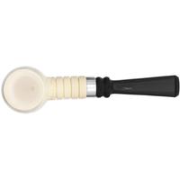 IMP Meerschaum Partially Rusticated Billiard with Silver (with Case)