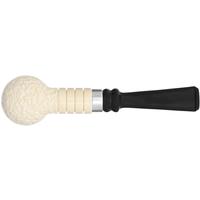 IMP Meerschaum Partially Rusticated Billiard with Silver (with Case)