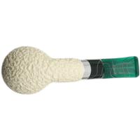 IMP Meerschaum Rusticated Bent Apple with Silver (with Case and Churchwarden Stem)