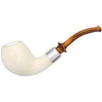 IMP Meerschaum Smooth Bent Egg with Silver (with Case)