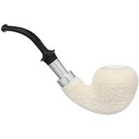 IMP Meerschaum Partially Rusticated Rhodesian with Silver (with Case)