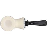 IMP Meerschaum Smooth Reverse Calabash Bent Billiard with Silver (with Case and Extra Stem)