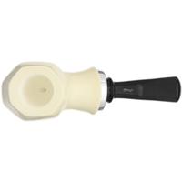 IMP Meerschaum Smooth Paneled Reverse Calabash Bent Egg with Silver (with Pocket Case)