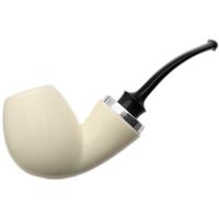 IMP Meerschaum Smooth Reverse Calabash Bent Egg with Silver (with Pocket Case)