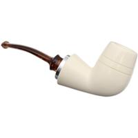 IMP Meerschaum Smooth Reverse Calabash Bent Billiard with Silver (with Pocket Case)