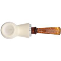 IMP Meerschaum Smooth Reverse Calabash Bent Billiard with Silver (with Pocket Case)