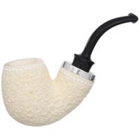 IMP Meerschaum Rusticated Reverse Calabash Bent Egg with Silver (with Pocket Case)