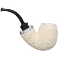 IMP Meerschaum Rusticated Reverse Calabash Bent Egg with Silver (with Pocket Case)