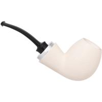 IMP Meerschaum Rusticated Reverse Calabash Bent Egg with Silver (with Case and Extra Stem)