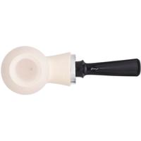 IMP Meerschaum Rusticated Reverse Calabash Bent Egg with Silver (with Case and Extra Stem)