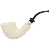 IMP Meerschaum Rusticated Bent Dublin with Silver (with Case)