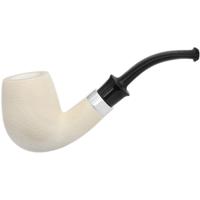 IMP Meerschaum Rusticated Bent Billiard with Silver (with Case)