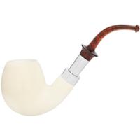 IMP Meerschaum Smooth Bent Egg with Silver (with Case)