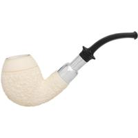 IMP Meerschaum Rusticated Bent Egg with Silver (with Case)