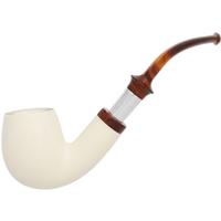 IMP Meerschaum Smooth Bent Billiard with Silver (with Case)