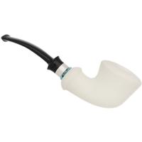 IMP Meerschaum Smooth Bent Dublin with Silver (with Case and Churchwarden Stem)