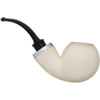 IMP Meerschaum Smooth Reverse Calabash Bent Apple with Silver (with Case)