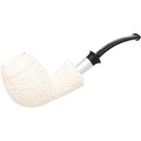 IMP Meerschaum Partially Rusticated Bent Brandy with Silver (with Case)