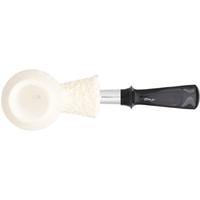 IMP Meerschaum Partially Rusticated Bent Brandy with Silver (with Case)