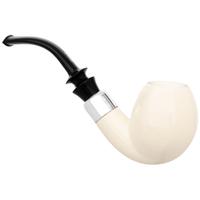IMP Meerschaum Smooth Paneled Bent Egg with Silver (with Case)